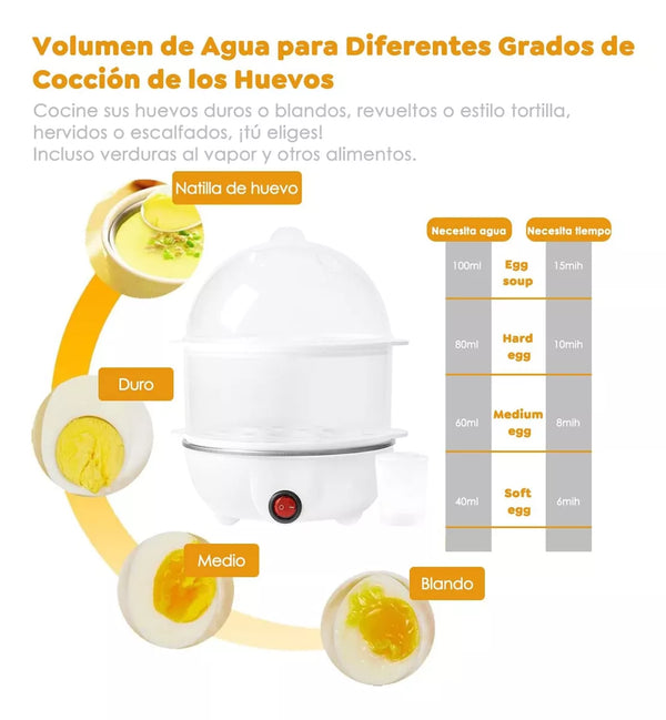 🥚 Hervidor de Huevos a Vapor – 2 Niveles (14 Huevos) 🥚